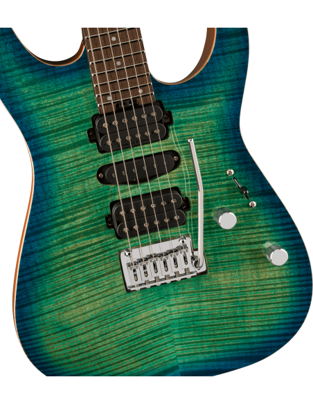 CHARVEL MJ DK24 HSH CARRIBEAN BURST W/CASE