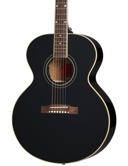 EPIPHONE J-180 LS EBONY W/CASE