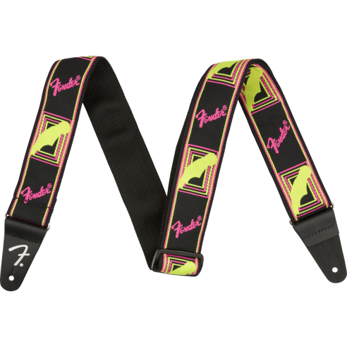 FENDER STRAP NEON MONOGRAM YELLOW/PINK