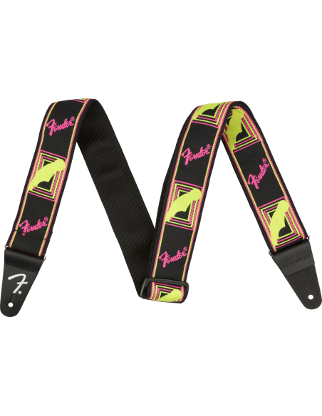 FENDER STRAP NEON MONOGRAM YELLOW/PINK
