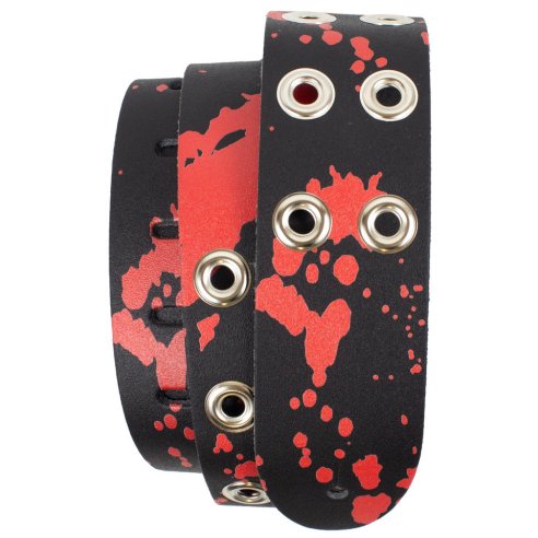 PERRI'S STRAP P20DTL-7740 LEATHER BLOOD SPLATTER WITH GROMMETS