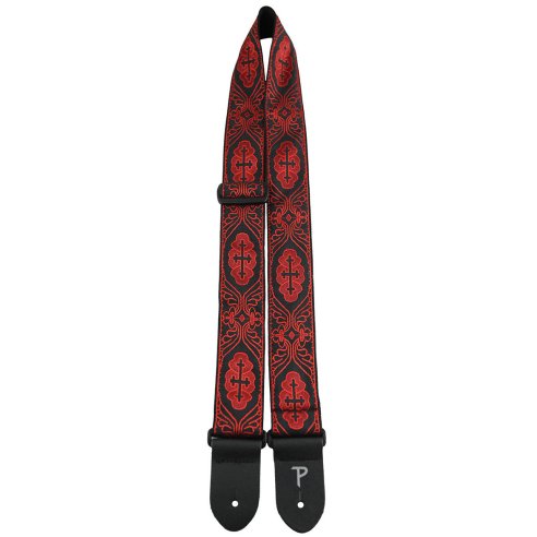 PERRI'S STRAP TWS-7071 RED BLACK CROSS JACQUARD