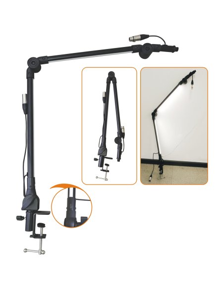 MP GEAR MS200AL ASTA TAVOLO TELESCOPICA E CLIP + LUCE