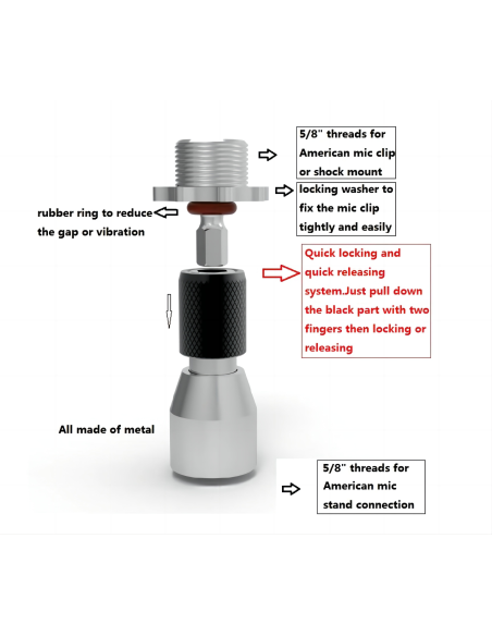 APEXTONE AP-QL01 ADATTATORE MIC A SGANCIO RAPIDO