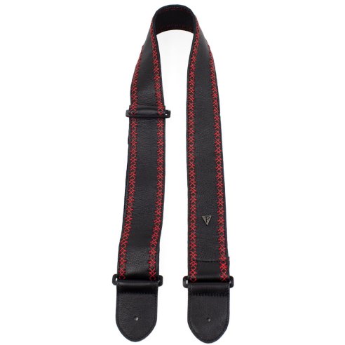 PERRI'S STRAP DS25-7291 BLACK SOFT WITH RED FANCY STICH