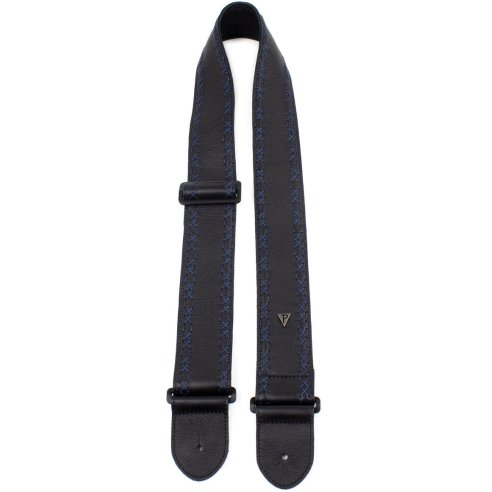 PERRI'S STRAP DS25-7290 BLACK SOFT WITH BLUE FANCY STICH