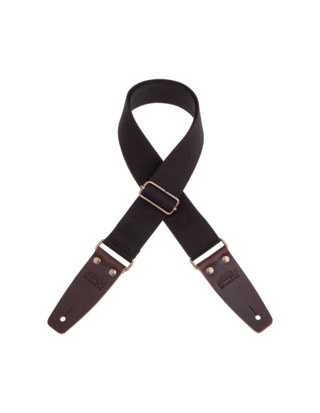 MAGRABO' STRIPE SC ENTRY NERO 5CM TERMINALI MARRONE SCURO FIBBIA OTTONE ANTICO