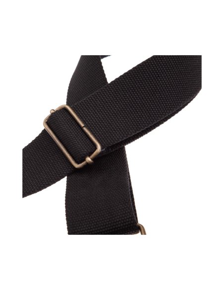 MAGRABO' STRIPE SC ENTRY NERO 5CM TERMINALI MARRONE SCURO FIBBIA OTTONE ANTICO