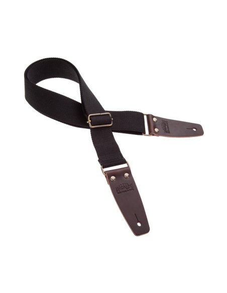 MAGRABO' STRIPE SC ENTRY NERO 5CM TERMINALI MARRONE SCURO FIBBIA OTTONE ANTICO
