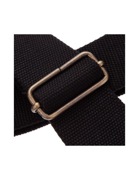 MAGRABO' STRIPE SC ENTRY NERO 5CM TERMINALI MARRONE SCURO FIBBIA OTTONE ANTICO