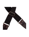 MAGRABO' STRIPE SC ENTRY NERO 5CM TERMINALI MARRONE SCURO FIBBIA OTTONE ANTICO