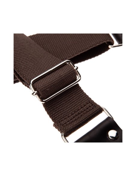 MAGRABO' STRIPE SC ENTRY MARRONE 5CM TERMINALI NERO FIBBIA ARGENTO