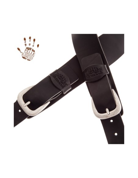MAGRABO' TWIN BUCKLE TC CORE NERO 7cm FIBBIE CLASSIC ARGENTO
