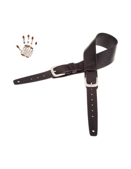 MAGRABO' TWIN BUCKLE TC CORE NERO 7cm FIBBIE CLASSIC ARGENTO