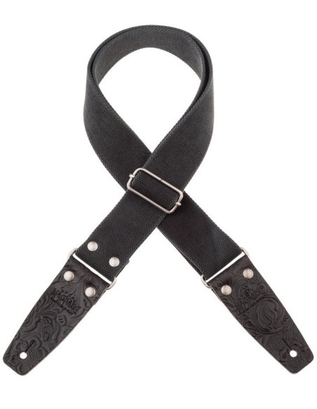 MAGRABO' STRIPE SC ENTRY OLDED NERO 5CM TERMINALI EMBOSS. FLORES NERO  FIBBIA AR