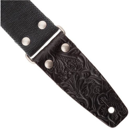 MAGRABO' STRIPE SC ENTRY OLDED NERO 5CM TERMINALI EMBOSS. FLORES NERO  FIBBIA AR