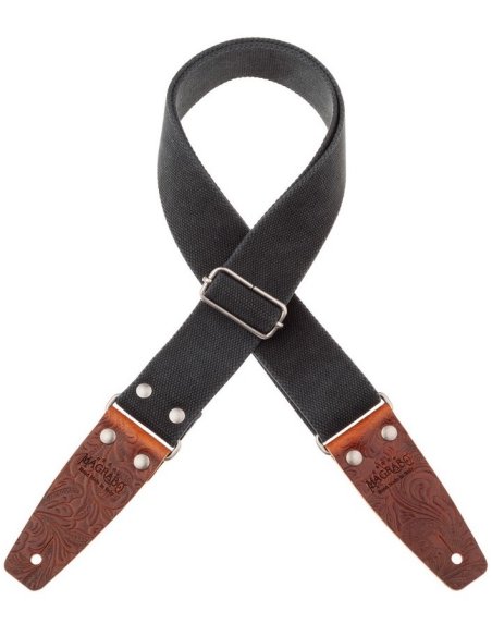 MAGRABO' STRIPE SC ENTRY OLDED NERO 5CM TERMINALI EMBOSS. FLORES MARRONE