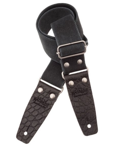 MAGRABO' STRIPE SC ENTRY OLDED NERO 5CM TERMINALI EMBOSS. COCCO PROS NERO