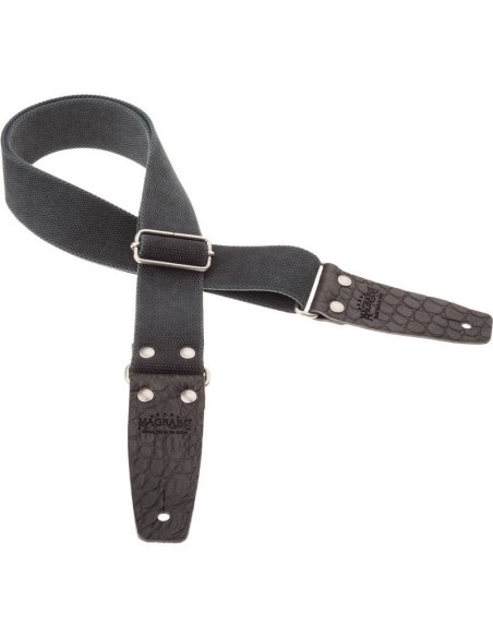 MAGRABO' STRIPE SC ENTRY OLDED NERO 5CM TERMINALI EMBOSS. COCCO PROS NERO