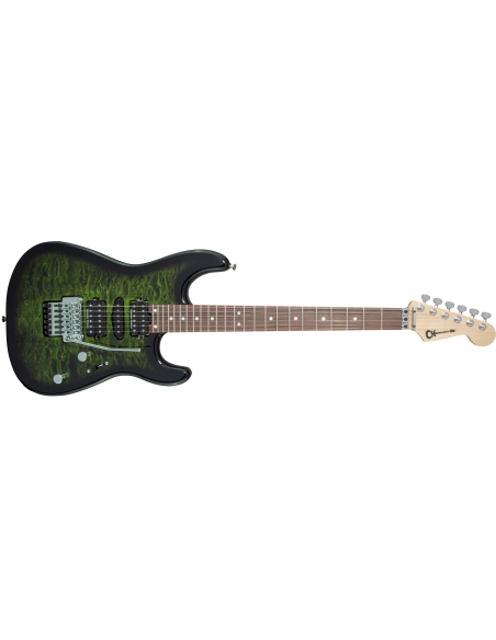 CHARVEL MJ SAN DIMAS S1 HSH FR PF QM TRASPARENT GREEN BURST
