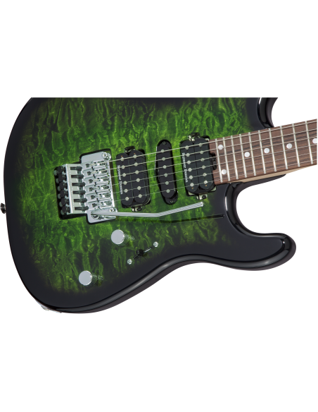 CHARVEL MJ SAN DIMAS S1 HSH FR PF QM TRASPARENT GREEN BURST