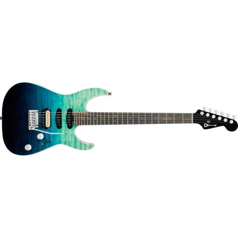 CHARVEL PRO MOD PLUS DK24 E HSS E 2PT QM BLUE CURACAO