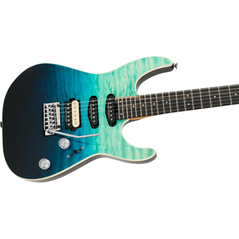 CHARVEL PRO MOD PLUS DK24 E HSS E 2PT QM BLUE CURACAO