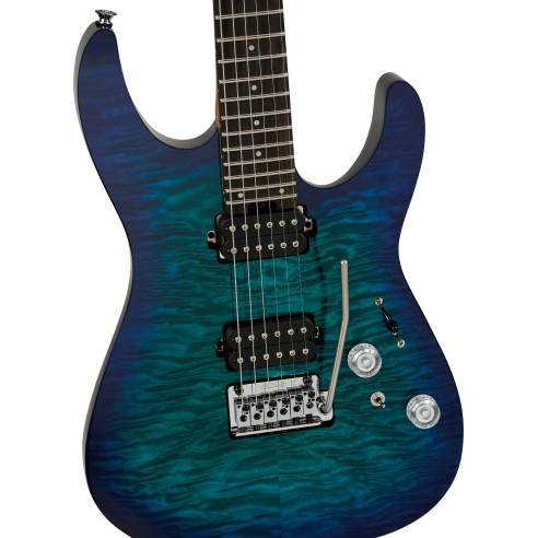 CHARVEL PRO MOD PLUS DK24 E HH 2PT QM CHLORINE BURST