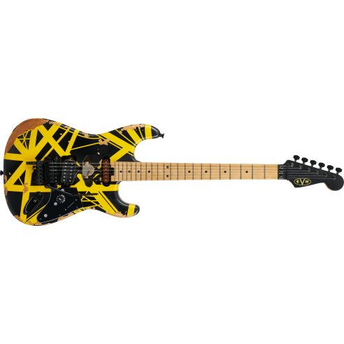 EVH LTD STRIPED SERIES FRANKIE RELIC AGED BLACK AND YELLOW