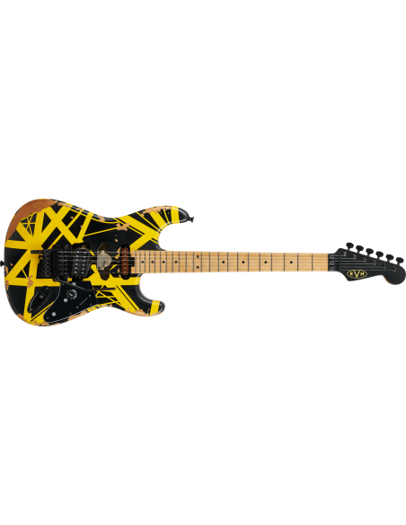 EVH LTD STRIPED SERIES FRANKIE RELIC AGED BLACK AND YELLOW