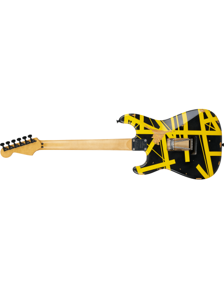 EVH LTD STRIPED SERIES FRANKIE RELIC AGED BLACK AND YELLOW