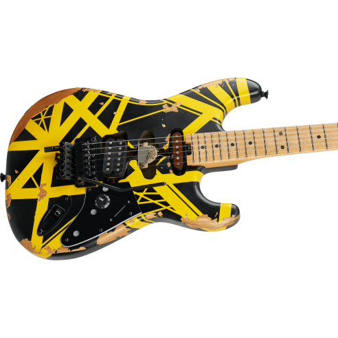 EVH LTD STRIPED SERIES FRANKIE RELIC AGED BLACK AND YELLOW