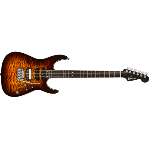 CHARVEL PRO MOD PLUS DK24 E HSS E 2PT QM AMBER TIGER EYE