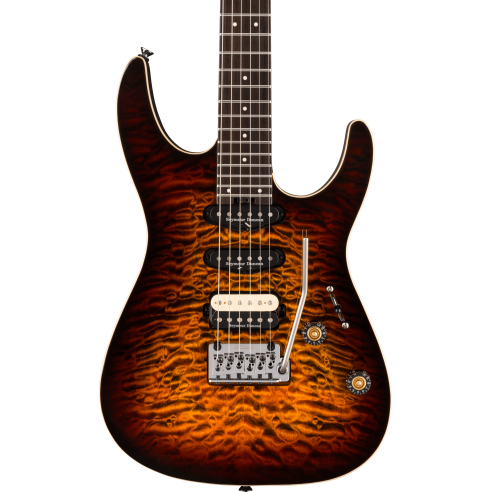 CHARVEL PRO MOD PLUS DK24 E HSS E 2PT QM AMBER TIGER EYE