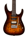 CHARVEL PRO MOD PLUS DK24 E HSS E 2PT QM AMBER TIGER EYE