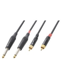 POWER DYNAMICS CONNEX CX74-3 2X JACK 6.3- 2X RCA MALE 3.0M