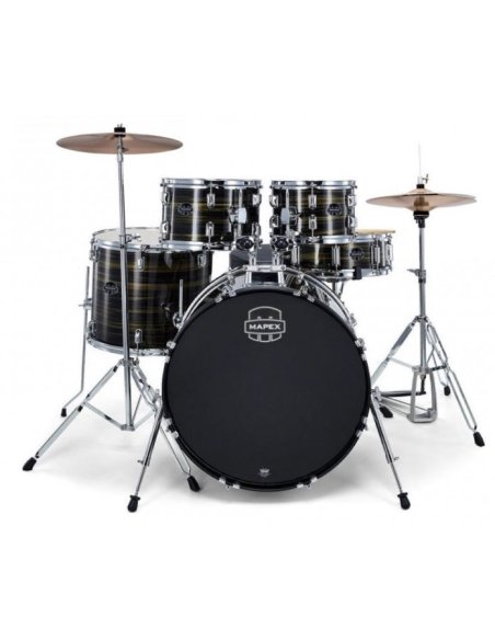 MAPEX COMET JUNIOR 5PZ EBONY YELLOW GRAIN + HW E PIATTI