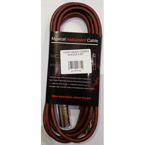 BACKVOX CA006/3 XLR/XLR 3 MT.