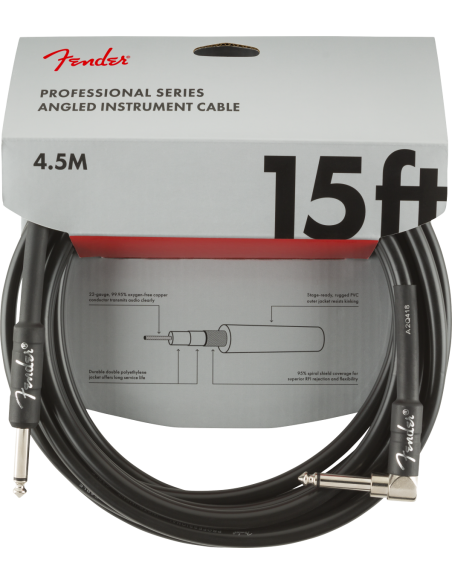 FENDER CABLE PRO 15'  ANGLED CABLE