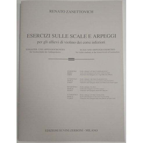 ZANETTOVICH ESERCIZI SU SCALE E ARPEGGI PER VIOLINO VOL 1