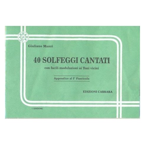 MANZI 40 SOLFEGGI CANTATI  APPENDICE 1