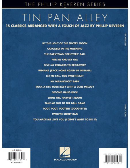 PHILLIP KEVEREN SERIES TIN PAN ALLEY 15 CLASSICS FOR PIANO SOLO
