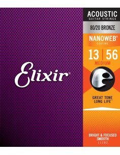 ELIXIR 11102 BRONZE MEDIUM 13-56 ACOUSTIC