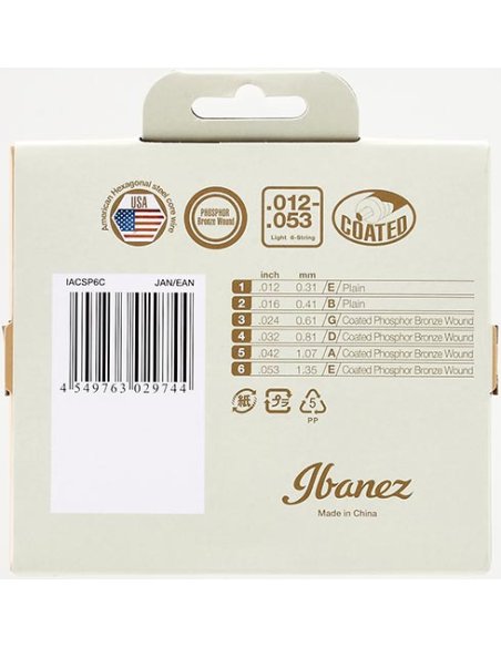 IBANEZ IACSP6C  12-53 PHOSPHOR BRONZE COATED