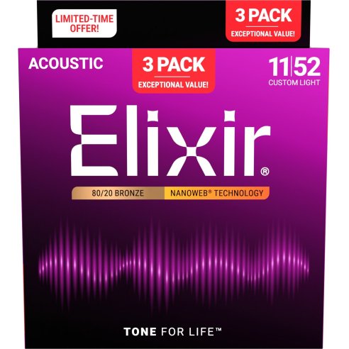 ELIXIR 16564 3PACK MUTE 80/20 BRONZE 0.11