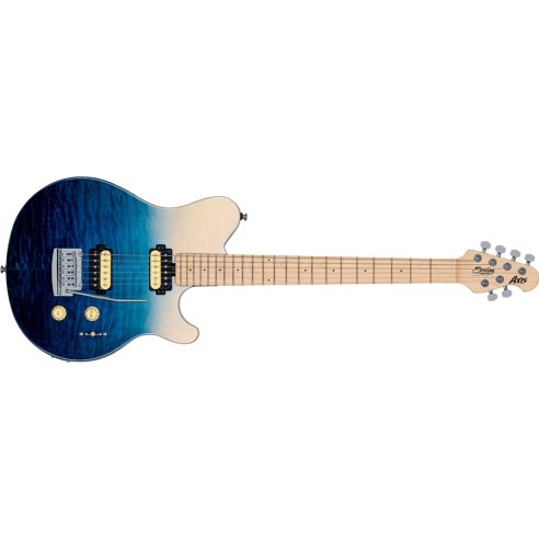 STERLING BY MUSIC MAN AXIS 3 QUILTED MAPLE SPECTRUM BLUE