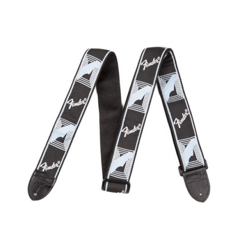 FENDER STRAP BLACK GRAY AND METALLIC BLUE