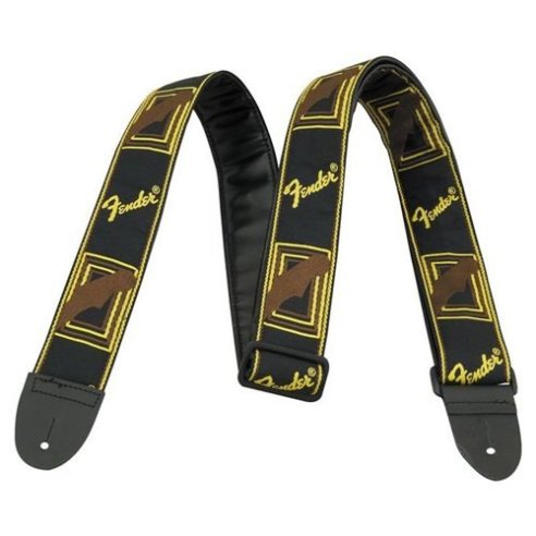 FENDER STRAP BLACK YELLOW  AND BROWN