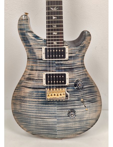 PRS CUSTOM 24 10 TOP THIN FADED WHALE BLUE