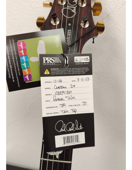 PRS CUSTOM 24 10 TOP THIN FADED WHALE BLUE
